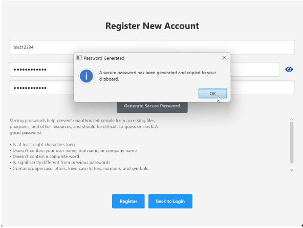JavaFX password manager desktop interface